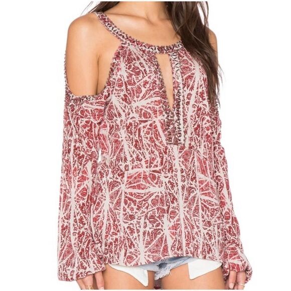 Free People Good Morning Cold Shoulder Top Size Medium - Picture 11 of 12